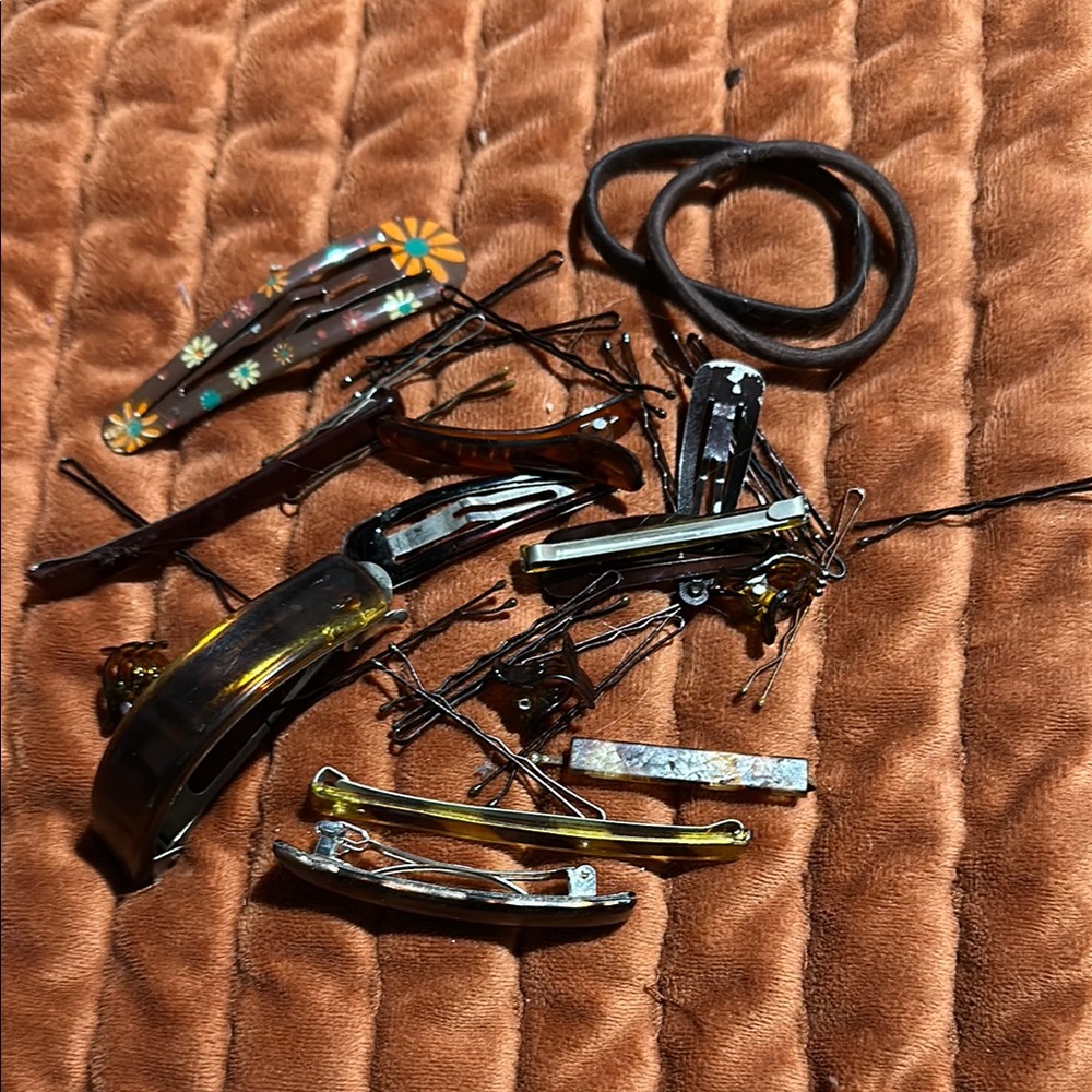 Brown hair clips